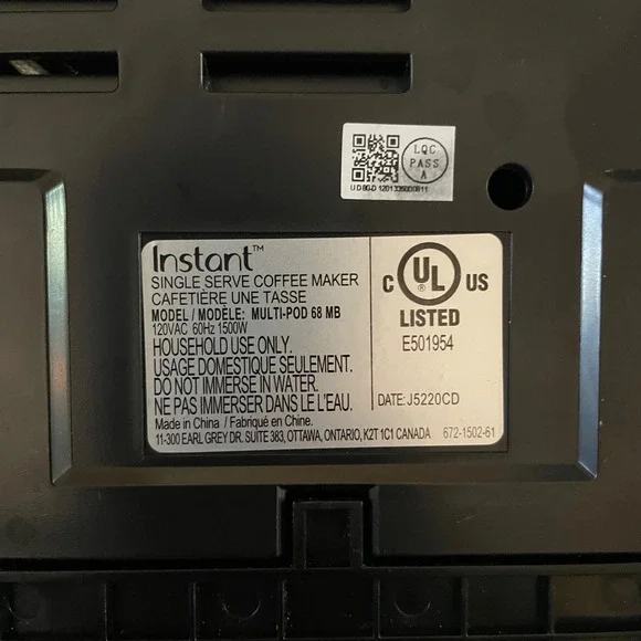 Instant Multi-Pod 68 MB Single Serve Coffee Maker Black K-Cup Nespresso 1500W - Picture 7 of 7